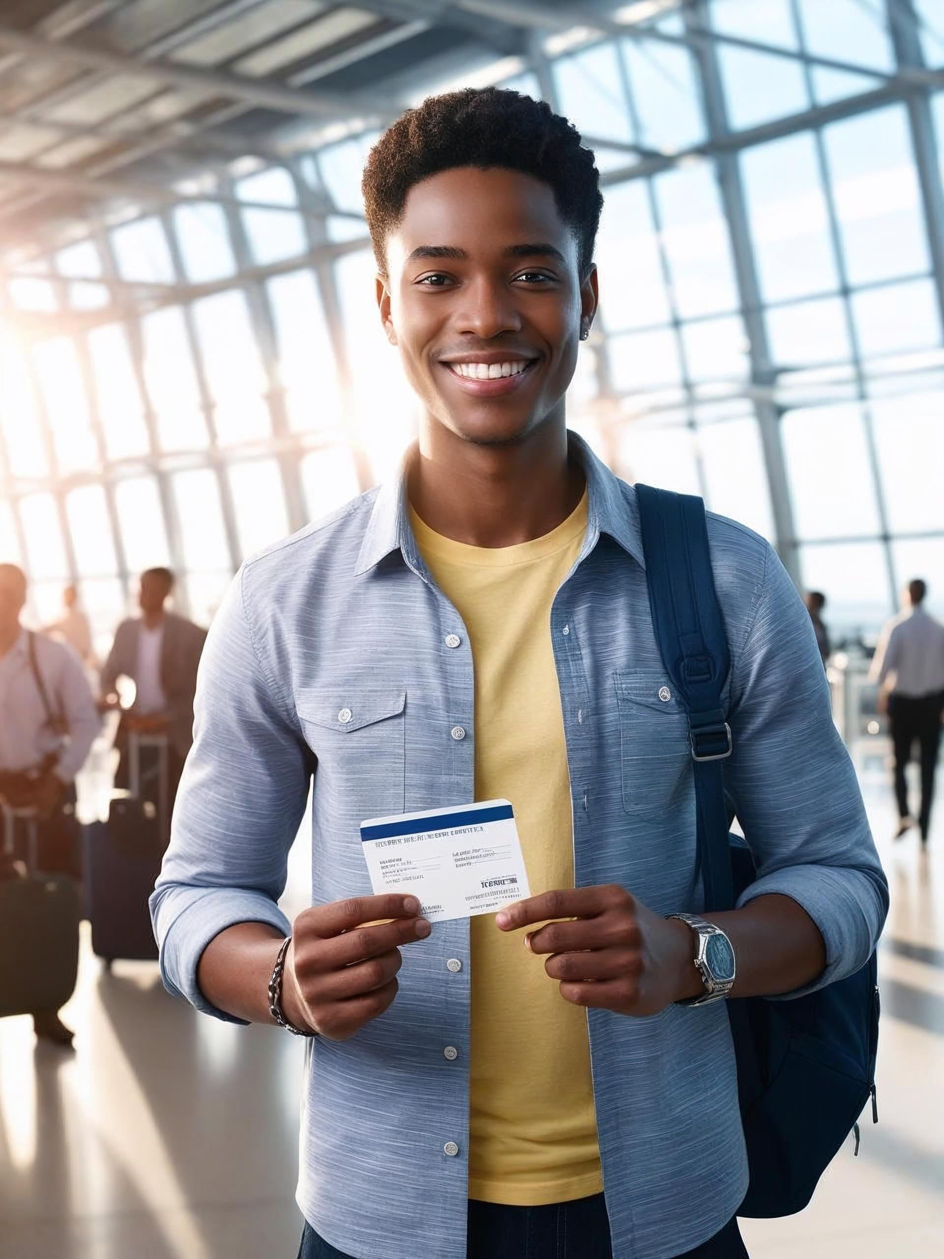 african with ticket airport